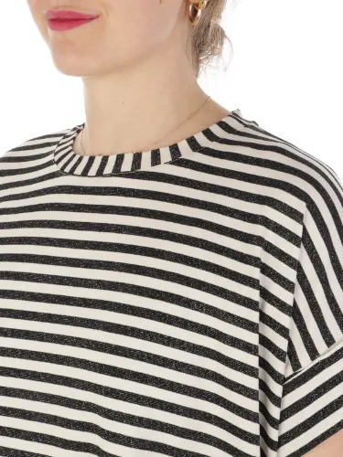 Immagine di B.YU | T-Shirt Donna Girocollo Riga Lurex