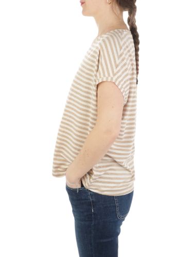 Immagine di B.YU | T-Shirt Donna Scollo a V Riga Lurex