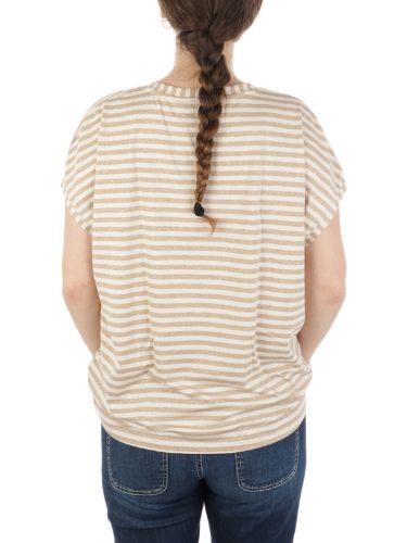 Immagine di B.YU | T-Shirt Donna Scollo a V Riga Lurex