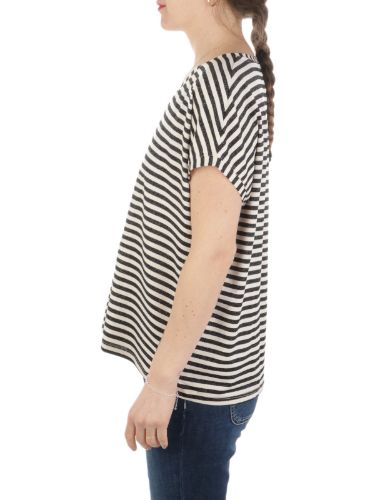 Immagine di B.YU | T-Shirt Donna Scollo a V Riga Lurex
