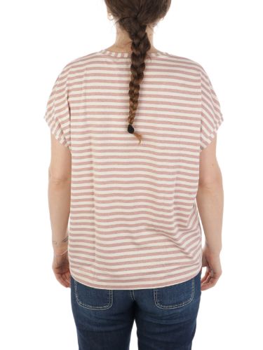 Picture of B.YU | Women's Lurex Striped V-Neck T-Shirt