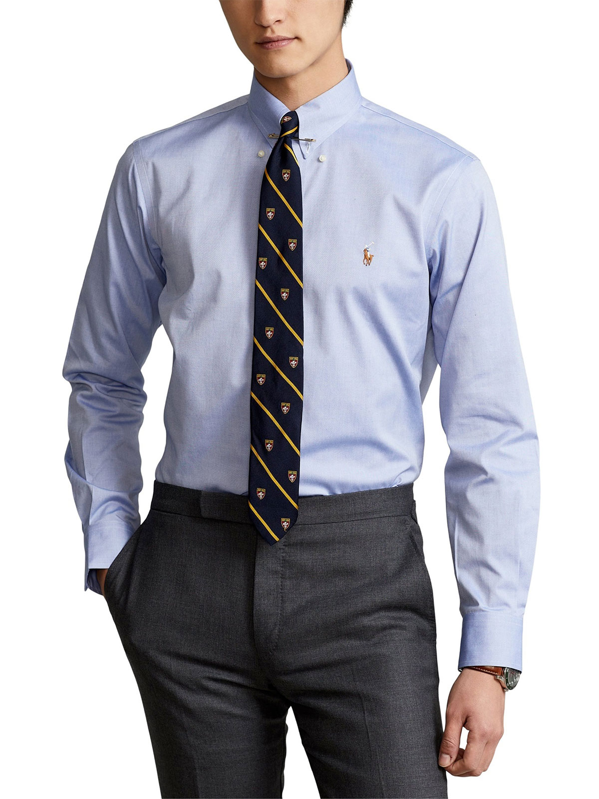 POLO RALPH LAUREN Men's Custom Fit Oxford Shirt Blue White | 712675619004 |  Botta & B Online Store