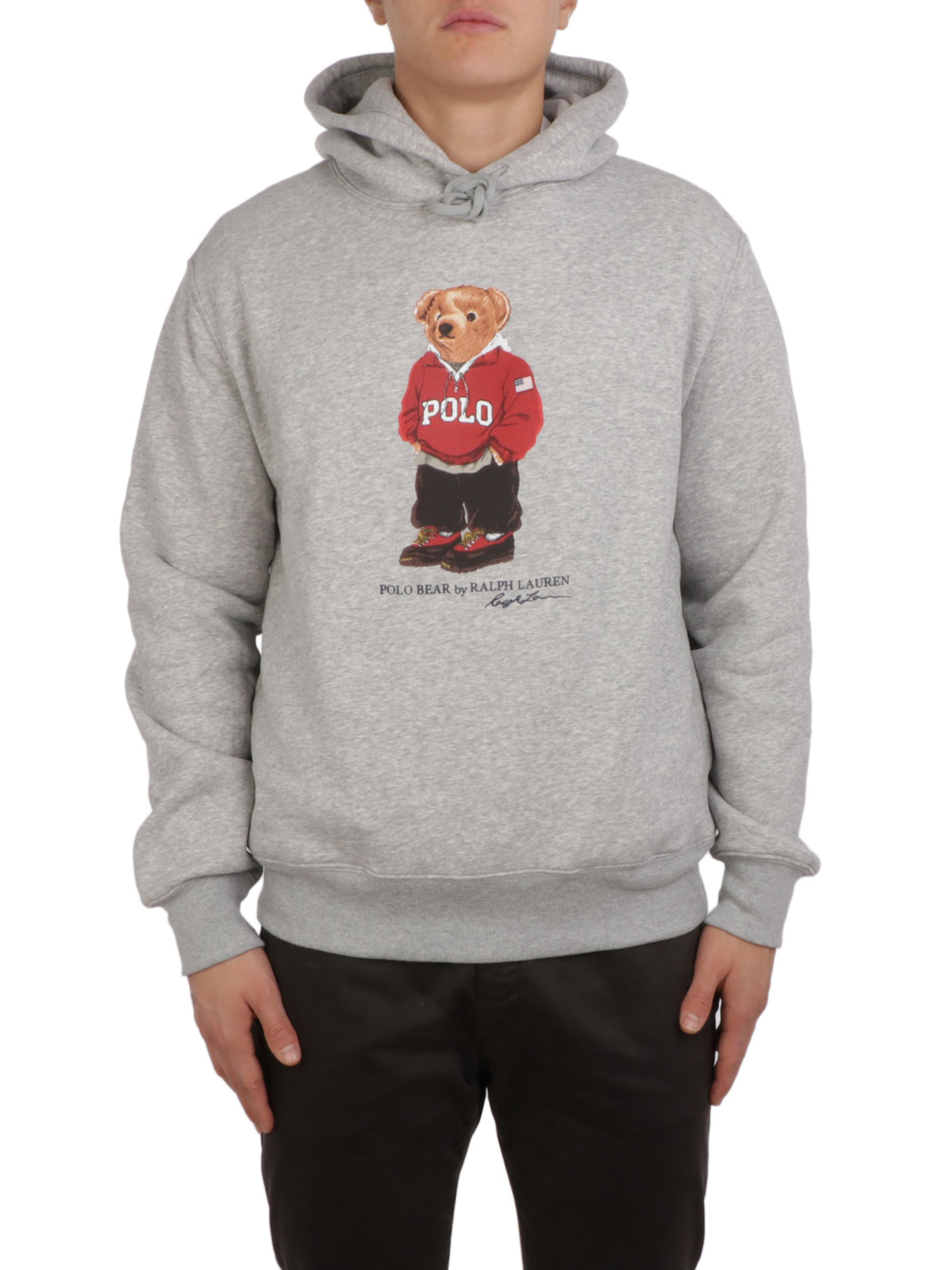 men's polo bear fleece hoodie