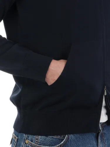 Picture of FILIPPO DE LAURENTIIS | Men's Bomber Zip Cotton Sweatshirt