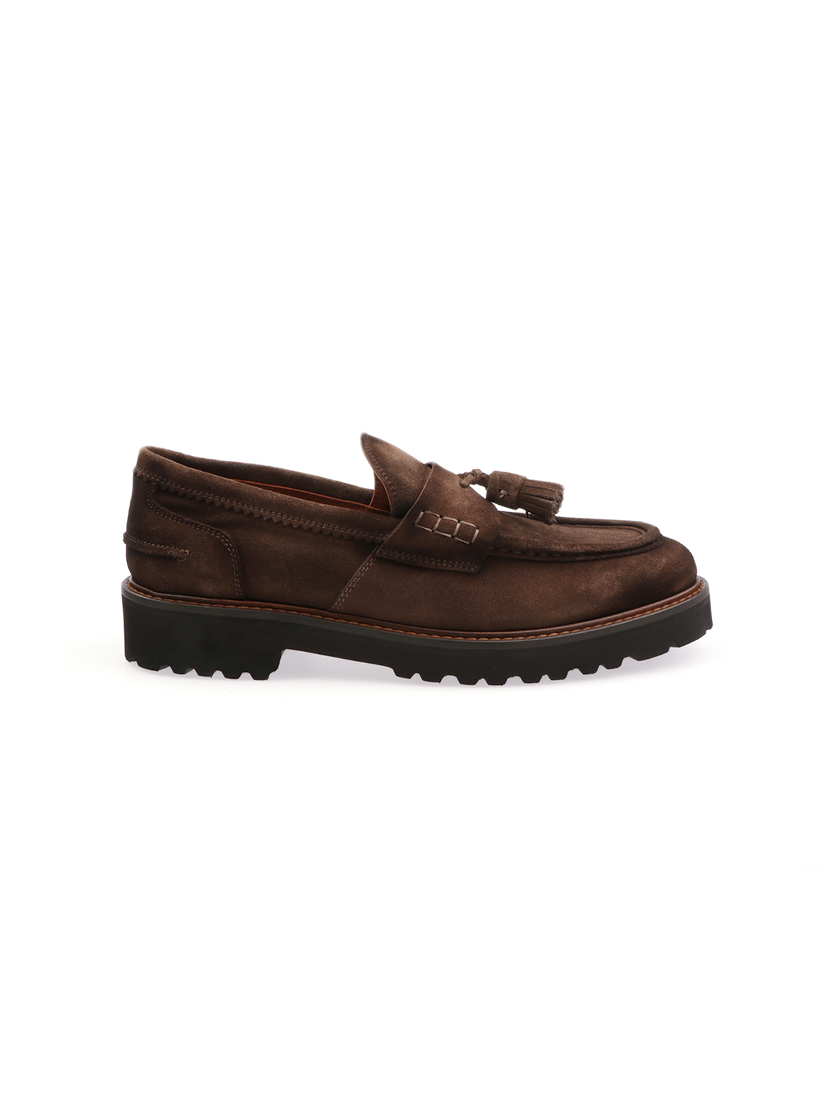 BOTTI Mocassino Uomo in Suede con Nappine Fango 2303 JAMES Botta B Abbigliamento