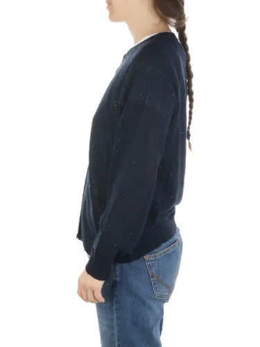 Immagine di 7.1 SETTEPUNTOUNO | Cardigan Donna Manica Kimono con Paillettes in Lino