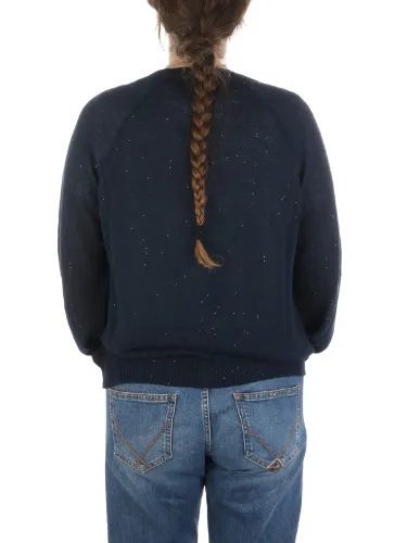 Immagine di 7.1 SETTEPUNTOUNO | Cardigan Donna Manica Kimono con Paillettes in Lino