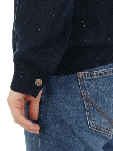 Immagine di 7.1 SETTEPUNTOUNO | Cardigan Donna Manica Kimono con Paillettes in Lino