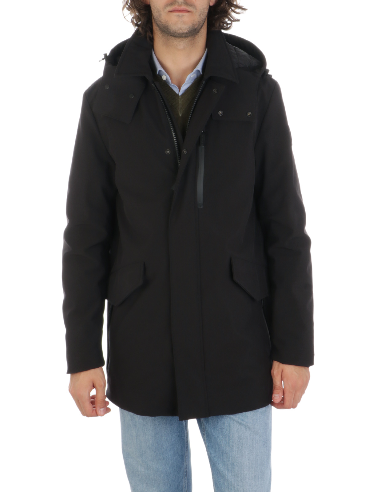 WOOLRICH Men's Padded Pacific Jacket Black | WOOU0792MR | Botta & B ...