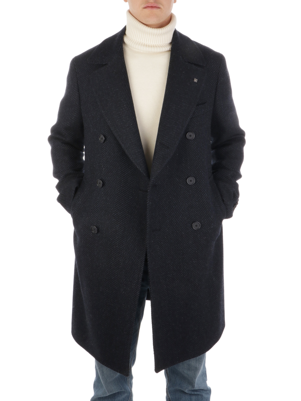 Picture of TAGLIATORE | Men's Double-breasted Harringbone Coat