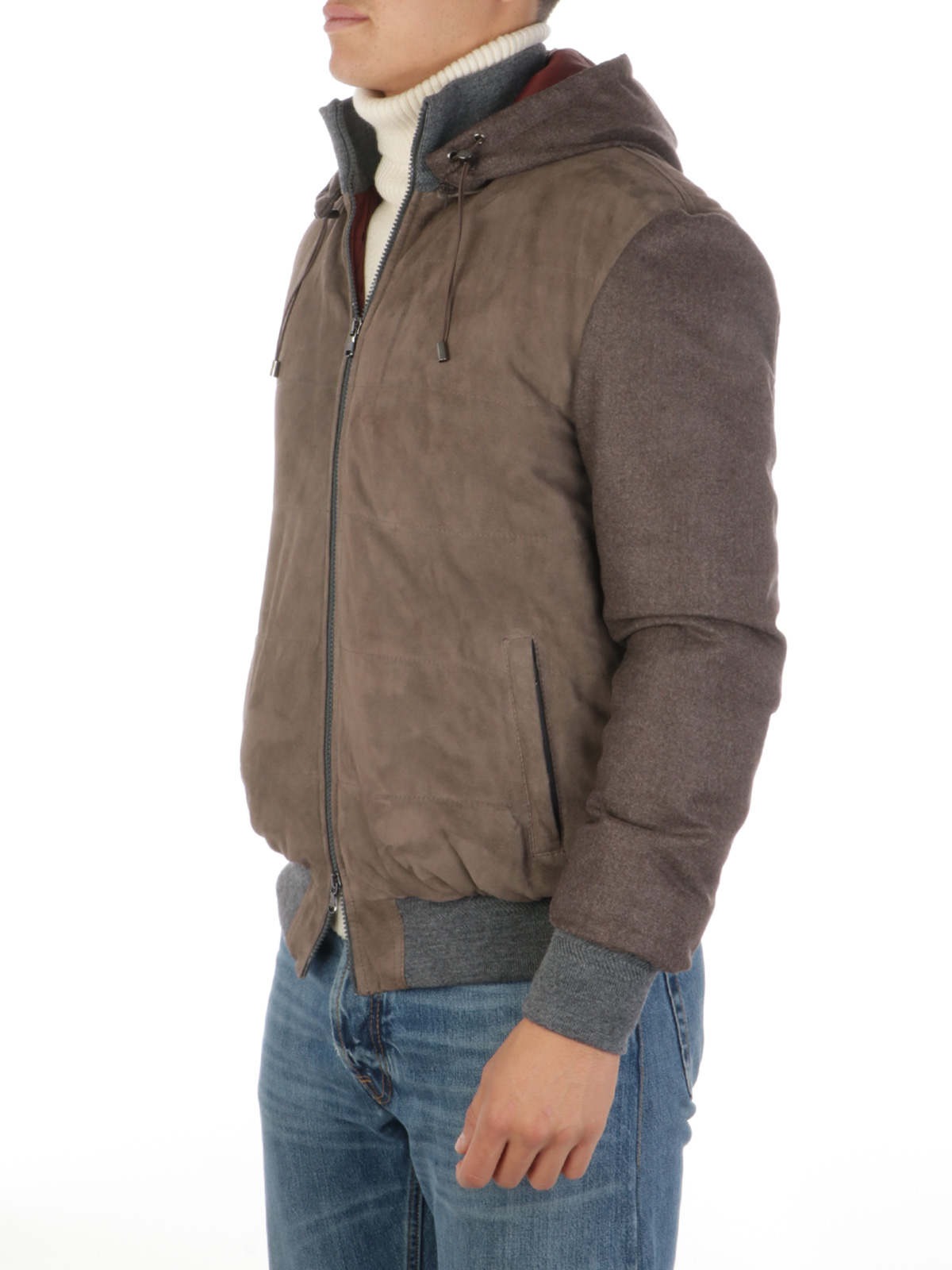 Picture of BARBA | Men's Suede Padded Jacket with Hood