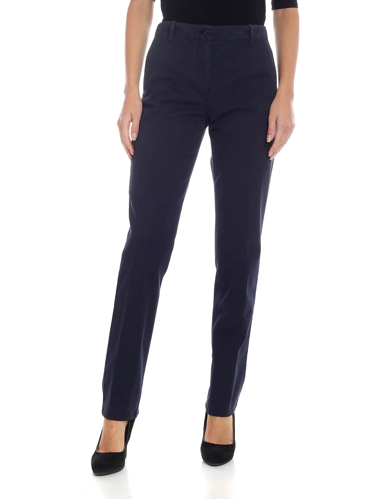 ASPESI Women's Gabardine Trousers Blue 