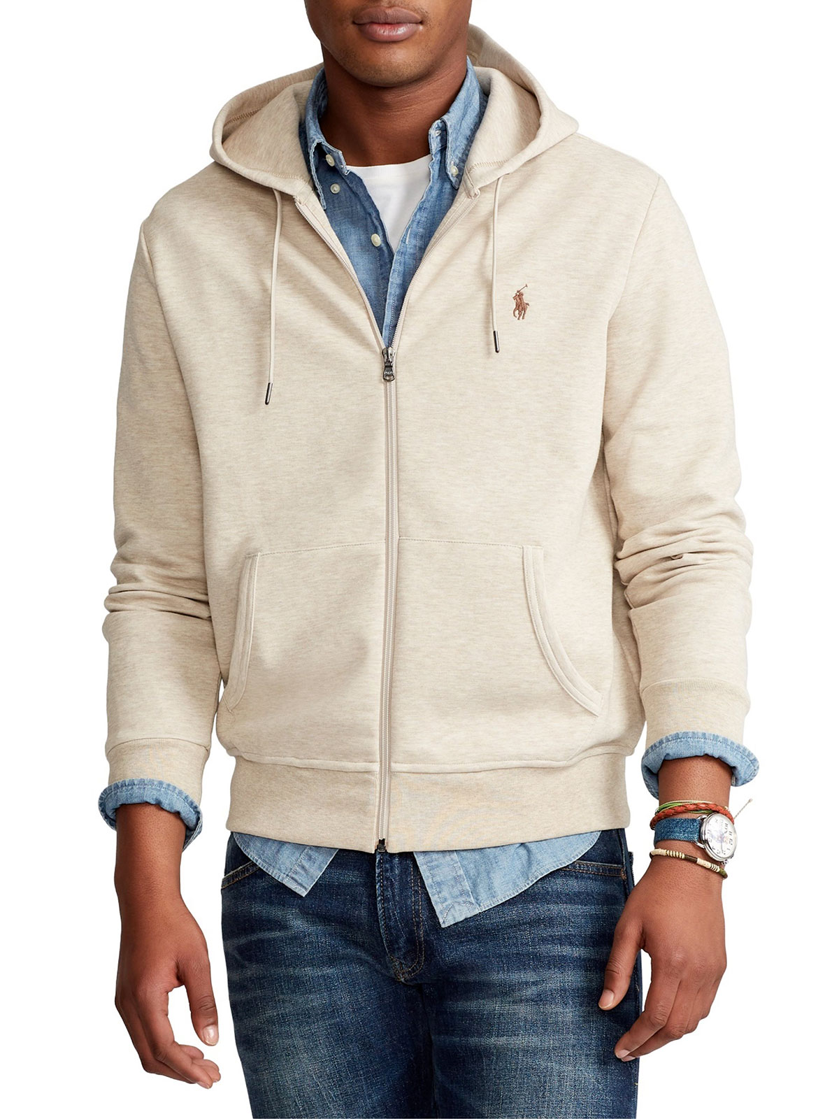 tan polo hoodie