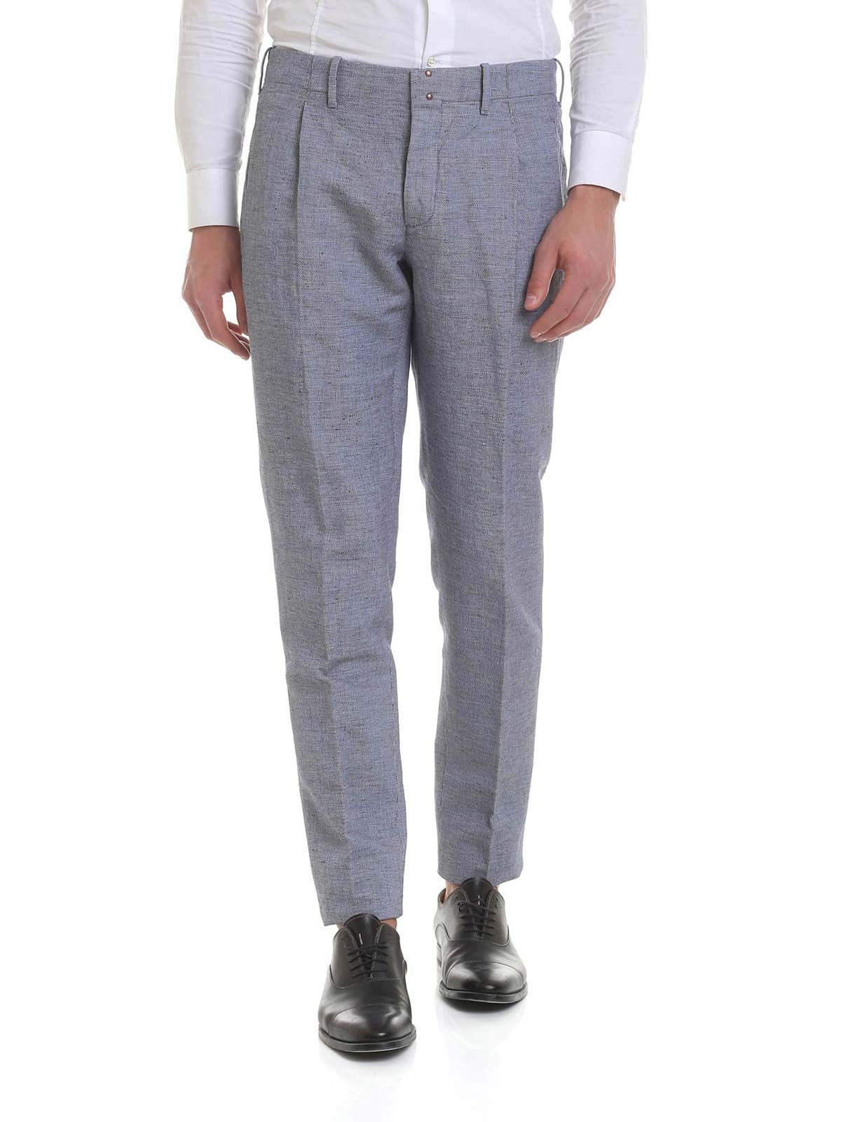 INCOTEX Pantalone Uomo in Lino Navy | V30040.90190 | Botta \u0026 B Abbigliamento