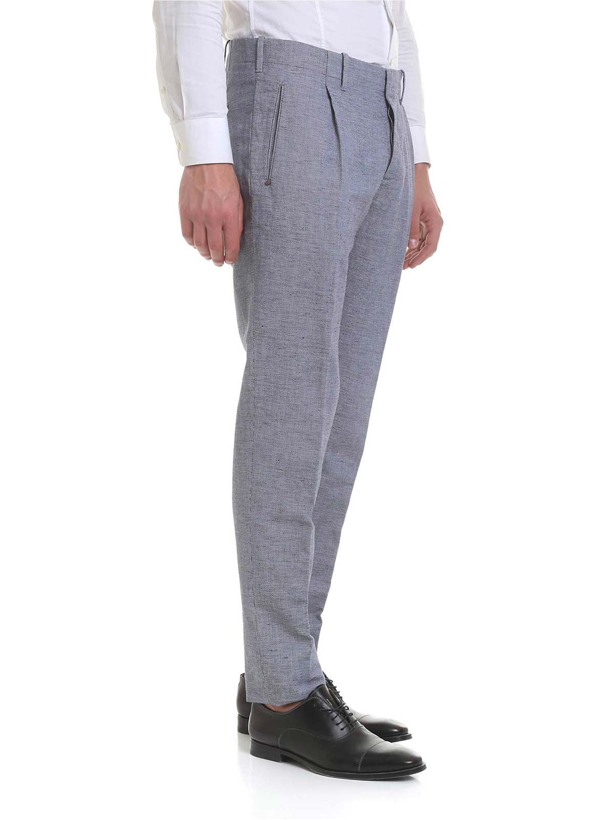 INCOTEX Pantalone Uomo in Lino Navy | V30040.90190 | Botta \u0026 B Abbigliamento