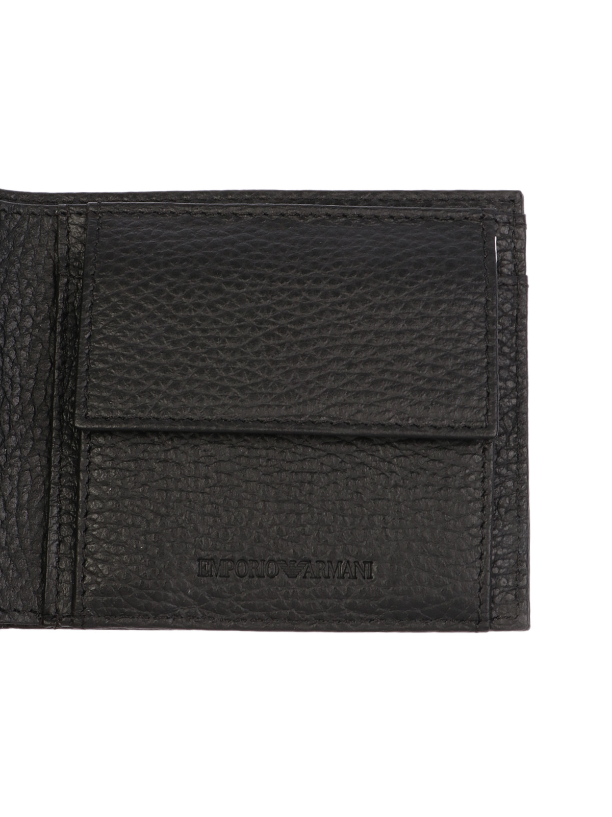 EMPORIO ARMANI Men's Tumbled Leather Wallet Black | Y4R167Y068E | Botta ...