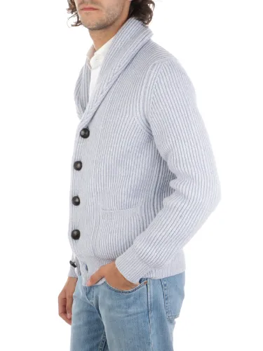 Picture of MAGAZZINO RICAMBI | Men's Cashmere and Wool Shawl Cardigan