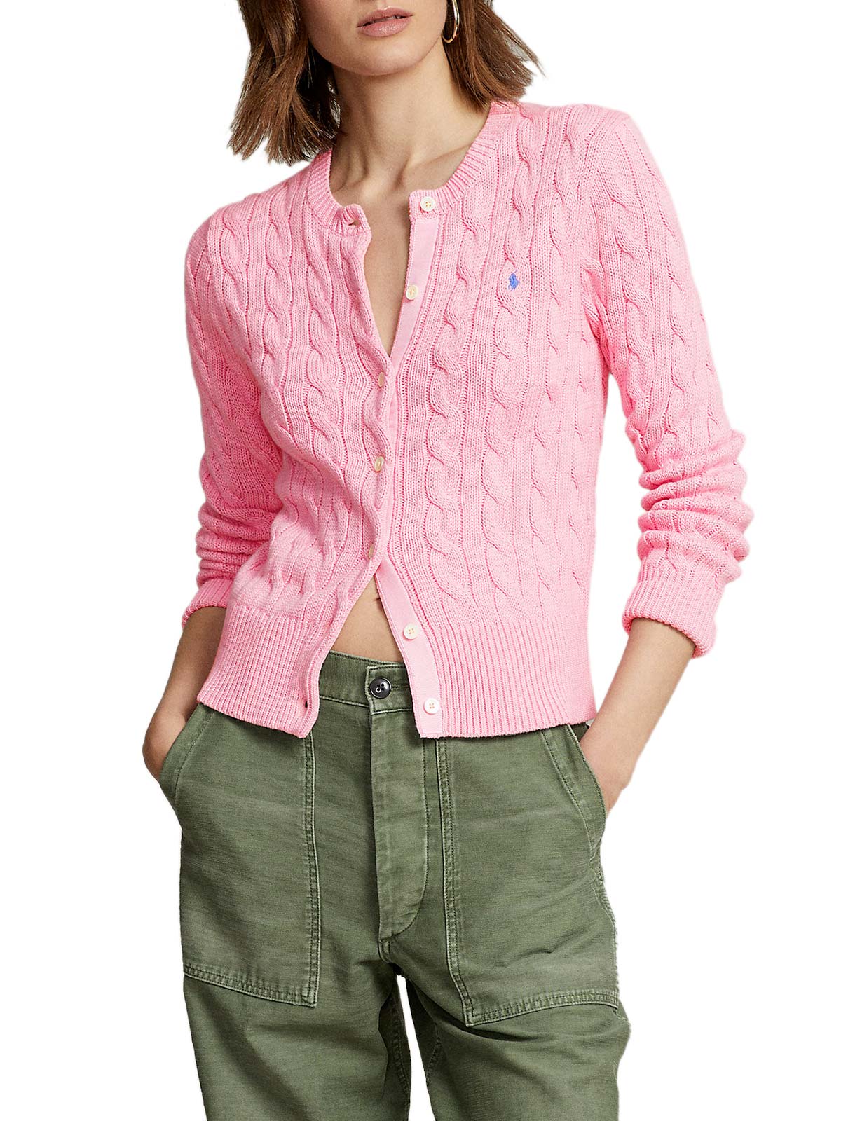 Polo Ralph Lauren Long Sleeve Cardigan CARMEL PINK 211891643004