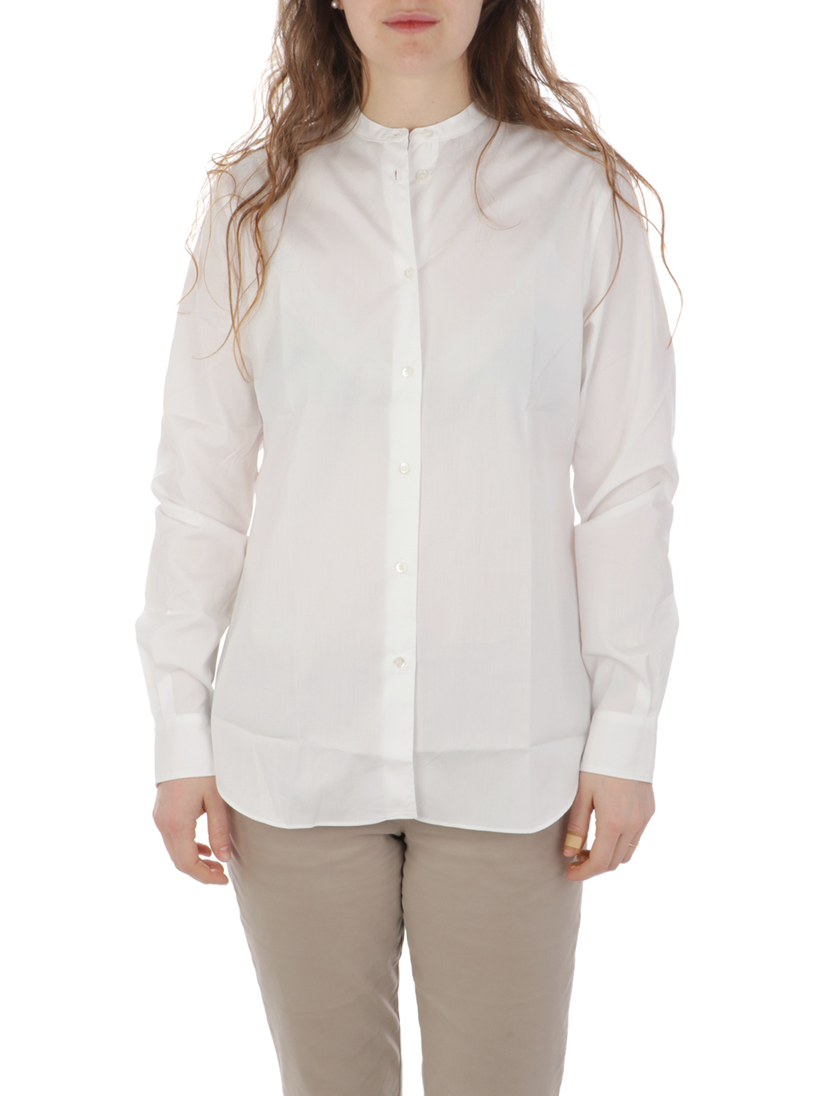 ASPESI Camicia Donna Coreana In Cotone Bianco, 5416C118