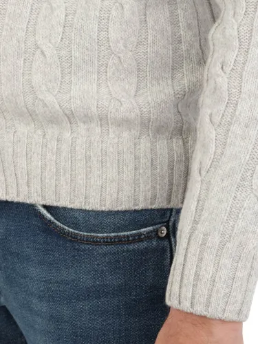 Picture of FILIPPO DE LAURENTIIS | Men's Cable Knit Wool Cardigan
