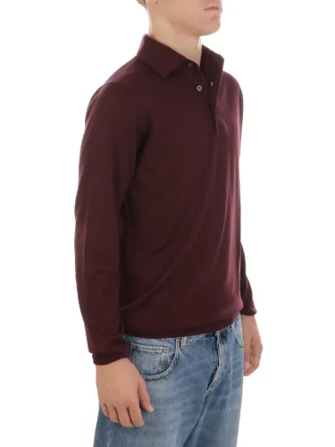 Picture of FILIPPO DE LAURENTIIS | Men's Wool Polo with Placket