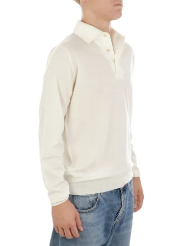 Picture of FILIPPO DE LAURENTIIS | Men's Wool Polo with Placket
