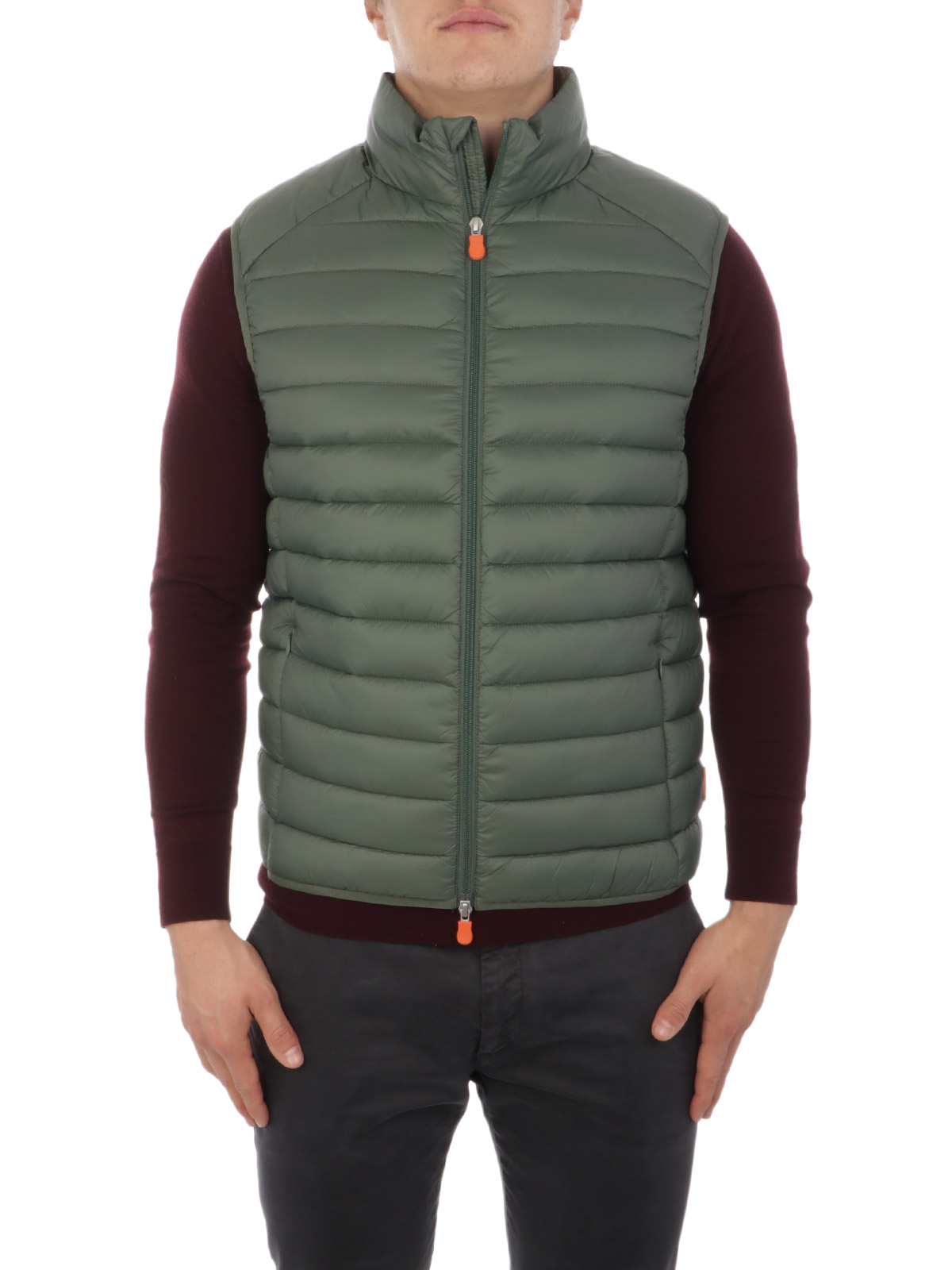 SAVE THE DUCK Gilet Uomo D8241M GigaY 2021 Piumino Smanicato Nylon Verde Blu