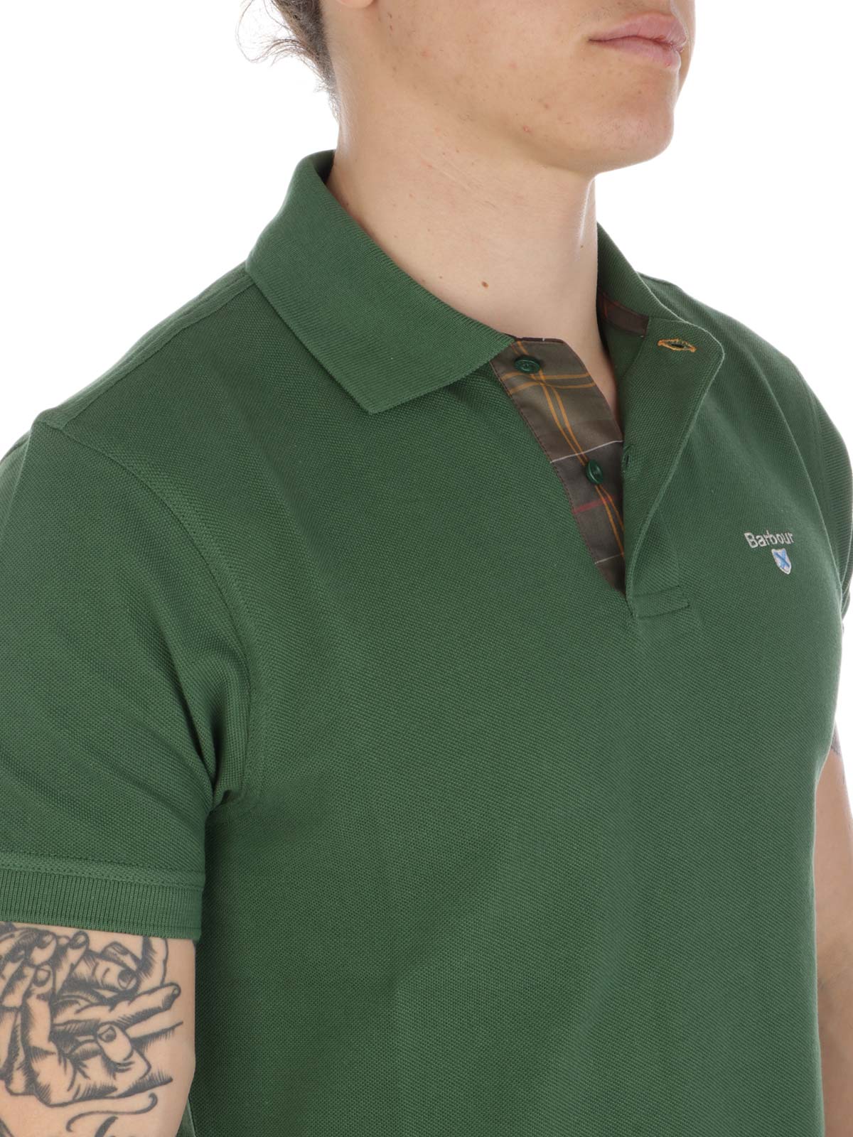 barbour polo shirt green