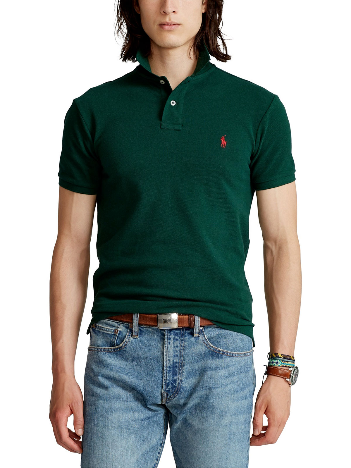 POLO RALPH LAUREN Men's Slim Fit Polo Shirt College Green | 710795080018 |  Botta & B Online Store