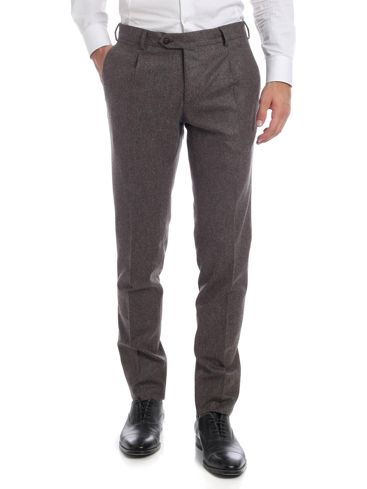 LBM 1911 Pantaloni Uomo in Lana con Pinces Tortora | 93501 | Botta \u0026 B  Abbigliamento