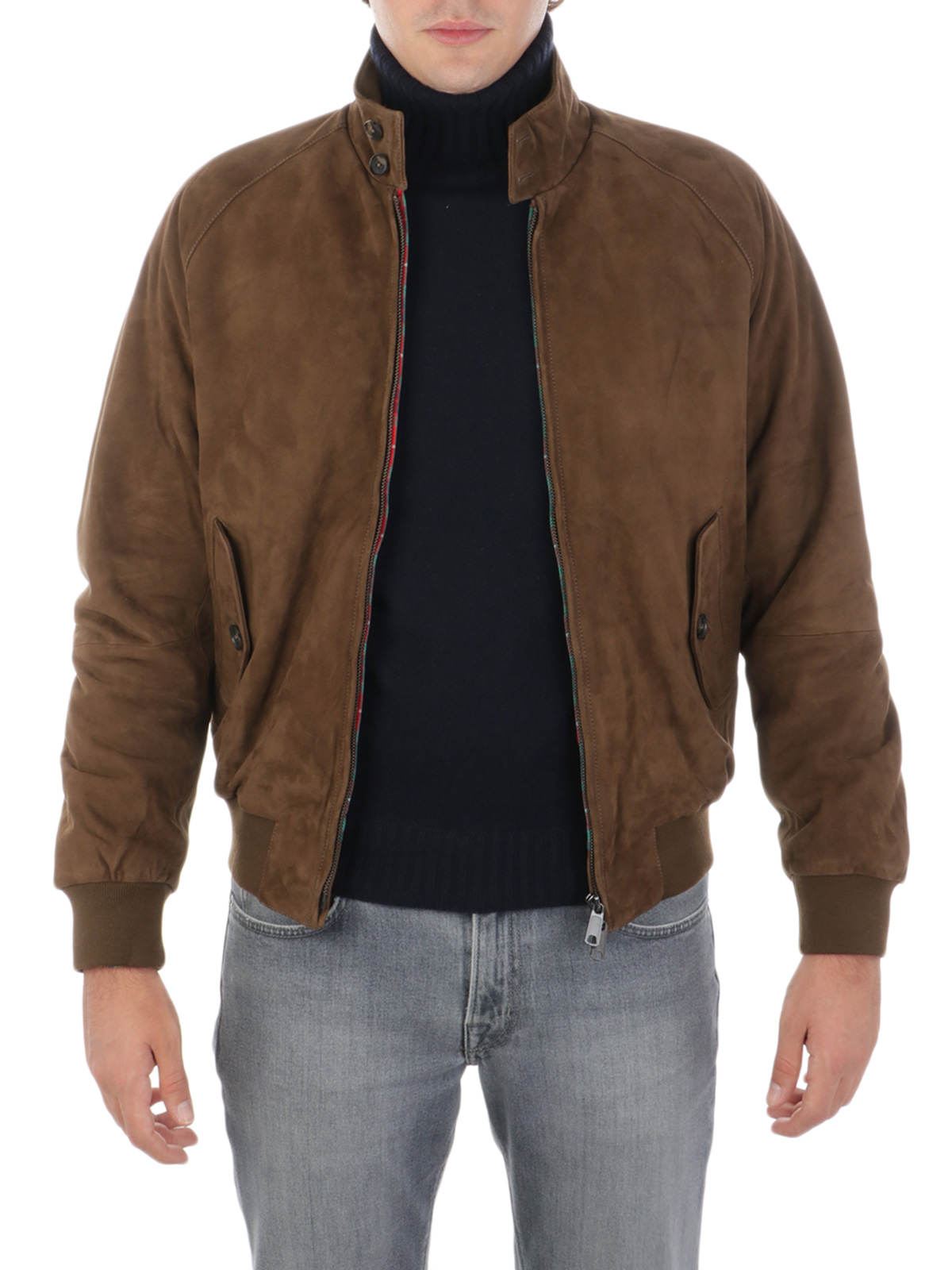 Leather baracuta jacket on sale