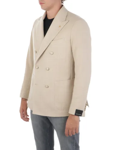 Picture of TAGLIATORE | Men's Double-Breasted Wool and Cotton Jacket
