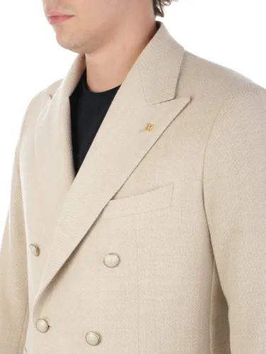 Picture of TAGLIATORE | Men's Double-Breasted Wool and Cotton Jacket