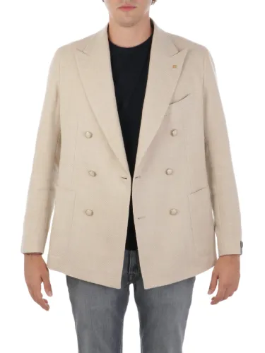 Picture of TAGLIATORE | Men's Double-Breasted Wool and Cotton Jacket