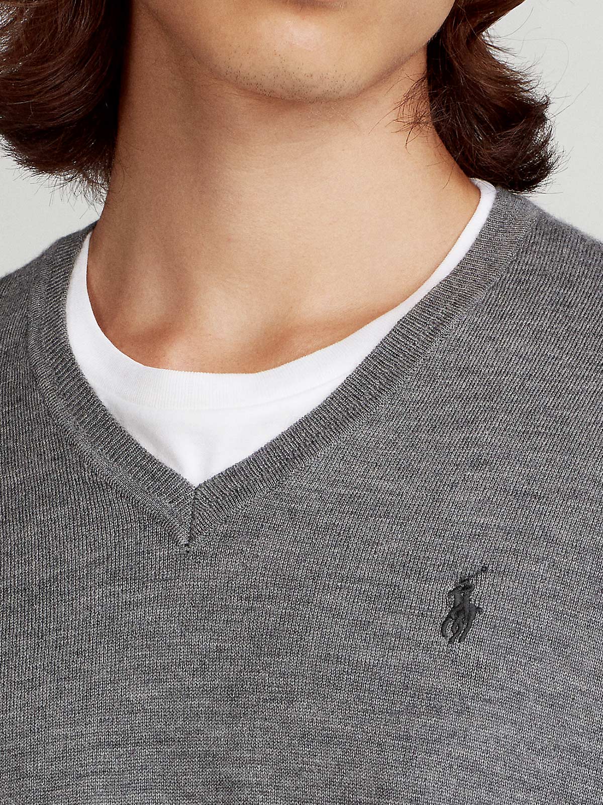 POLO RALPH LAUREN Men's Wool V-Neck Sweater Fawn Grey Heather |  710714347005 | Botta & B Online Store