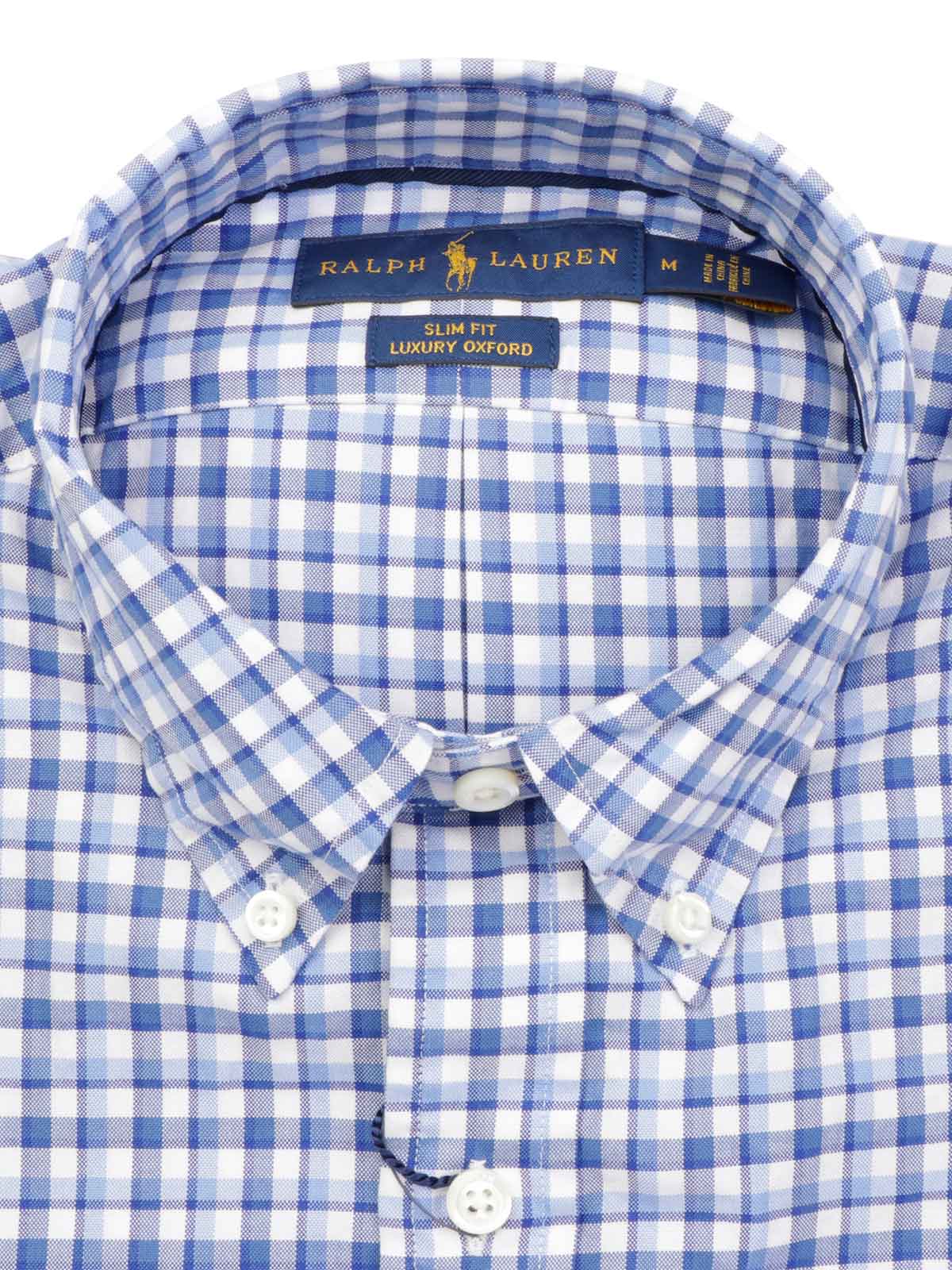 POLO RALPH LAUREN Camicia Uomo Slim Fit a Quadretti Royal/Blue |  710723601001 | Botta \u0026 B Abbigliamento