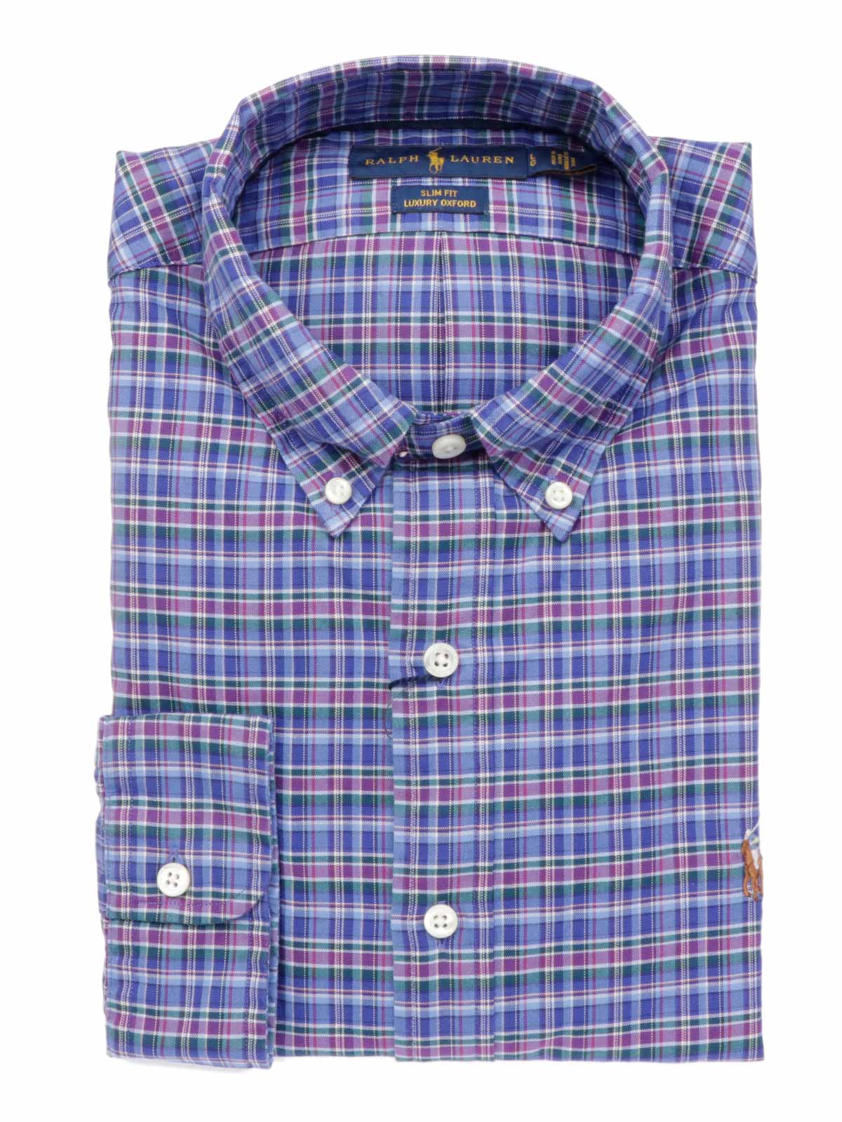 ralph lauren purple check shirt