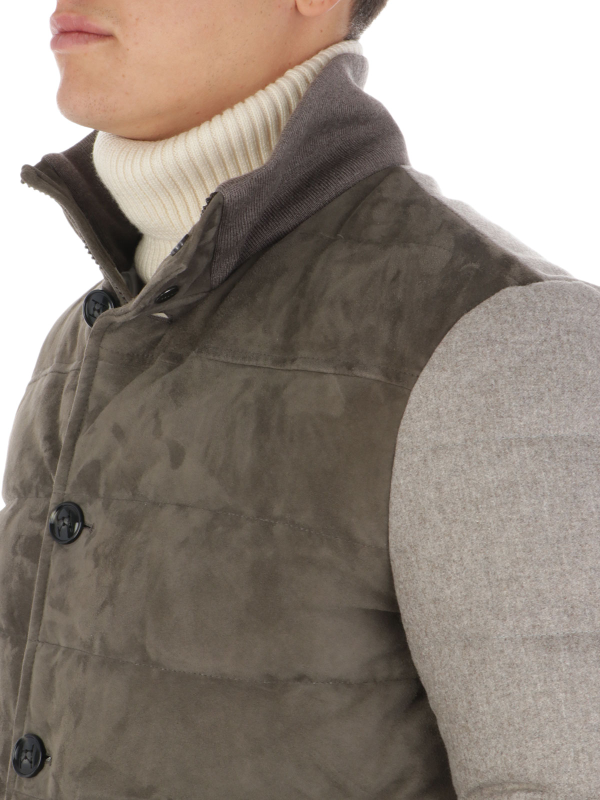 Picture of KITON | Men's Suede and Wool Padded Jacket