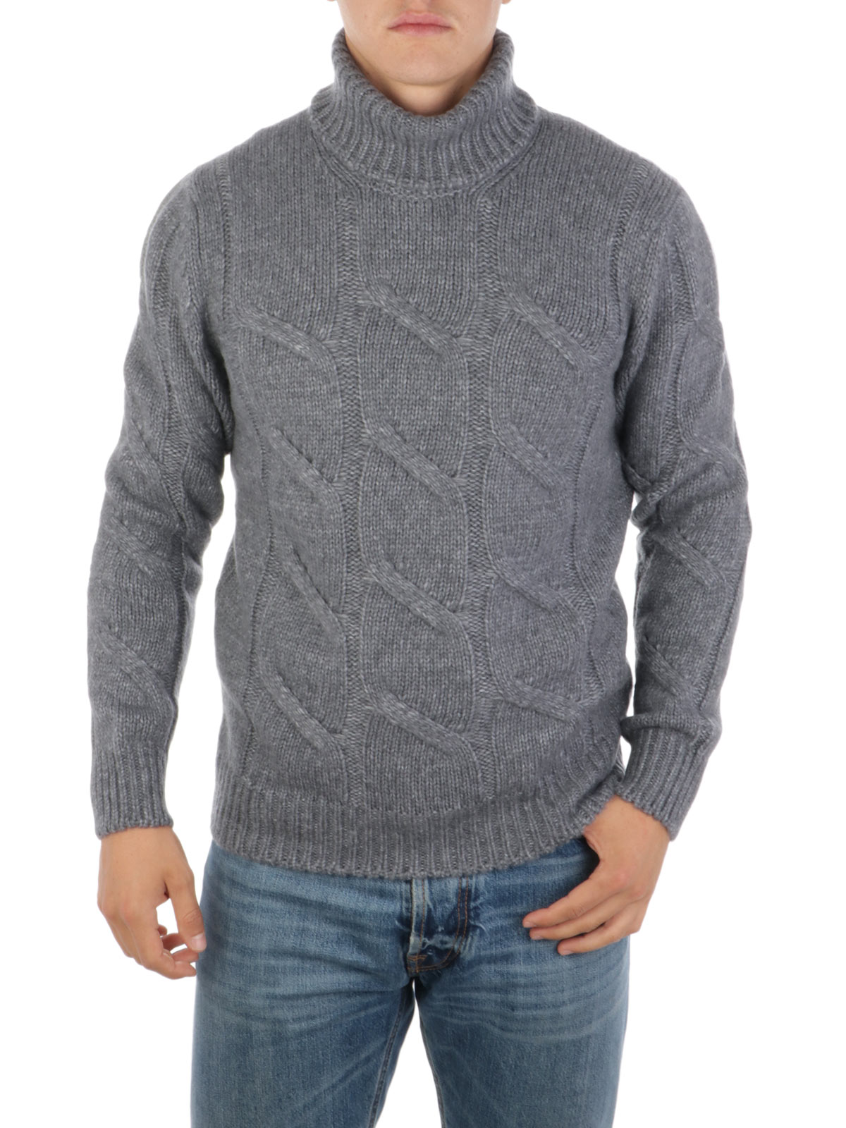 Picture of BARBA | Men's Cable Knit Turtleneck Sweater