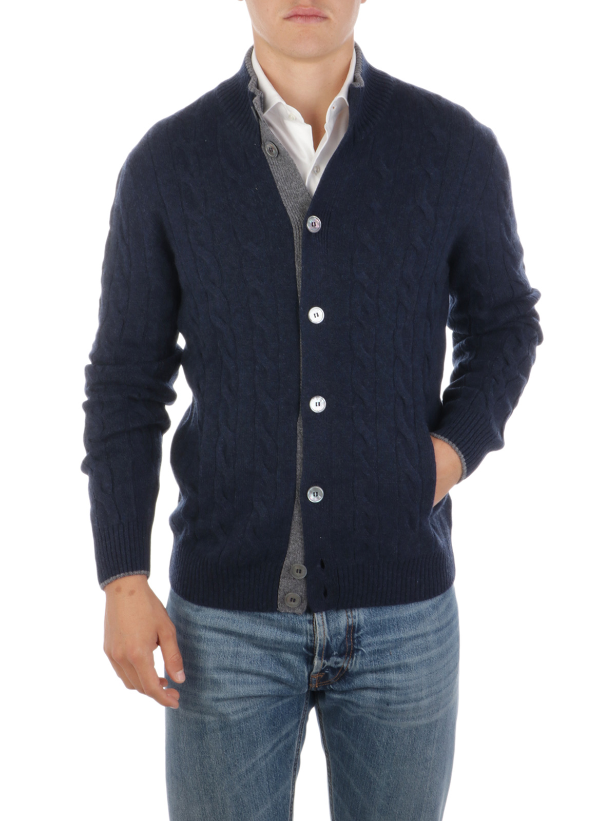 Picture of BARBA | Men's Cashmere Cable Knit Cardigan