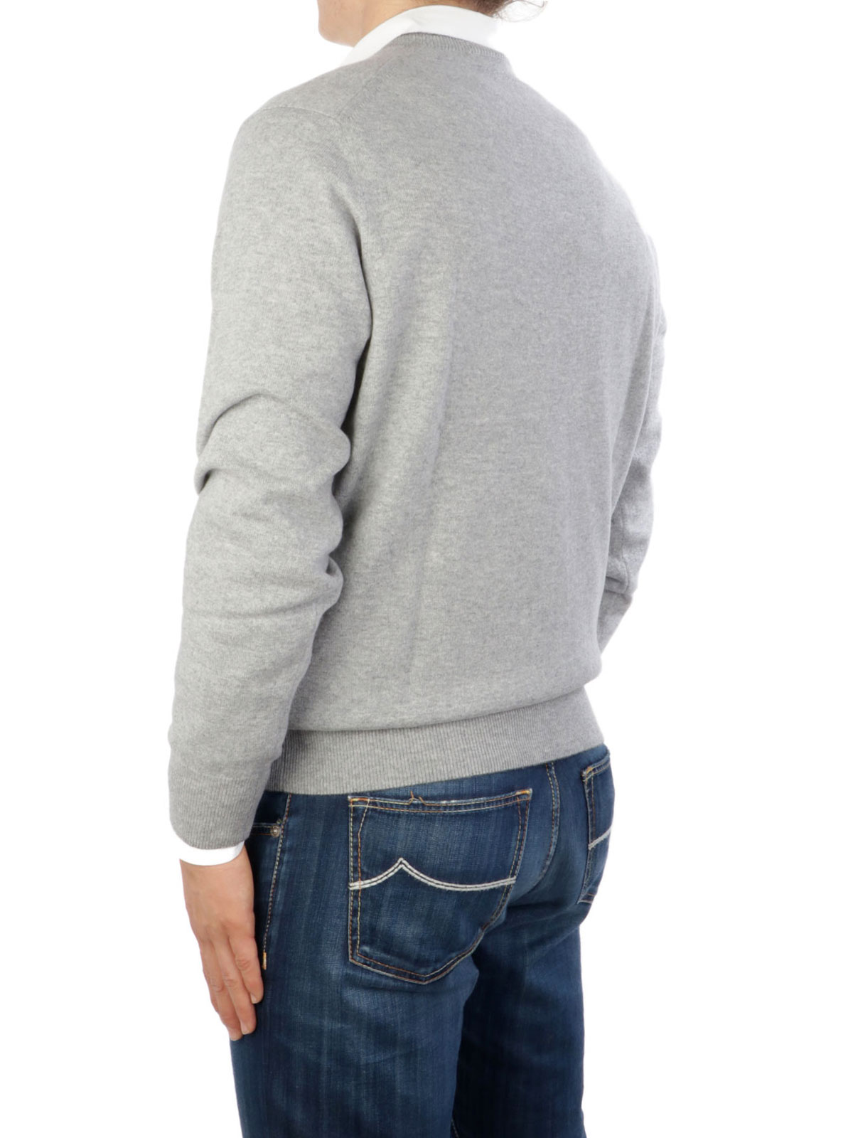 CRUCIANI Men's Cashmere V-Neck Sweater Melange Grey | CU6811 6C1 ...