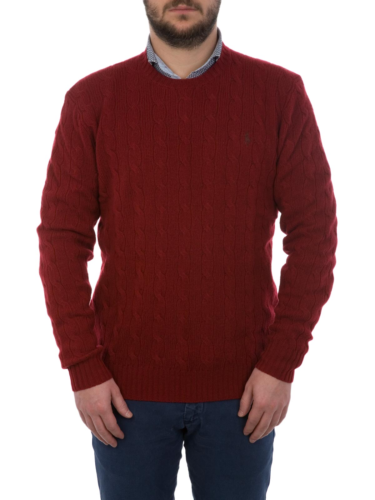 slecht humeur meer Titicaca Hertellen POLO RALPH LAUREN Cable-Knit Cashmere Sweater Holiday Red | 710667122008 |  Botta & B Online Store