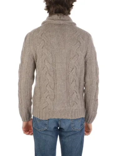 Picture of BARBA | Men's Shawled Cable Knit Wool Cardigan