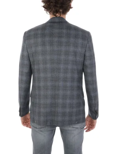 Picture of CORNELIANI | Men's Checked Virgin Wool Jacket