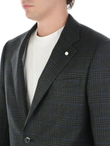 Picture of LUIGI BIANCHI MANTOVA | Men's Prince of Wales Wool Blazer