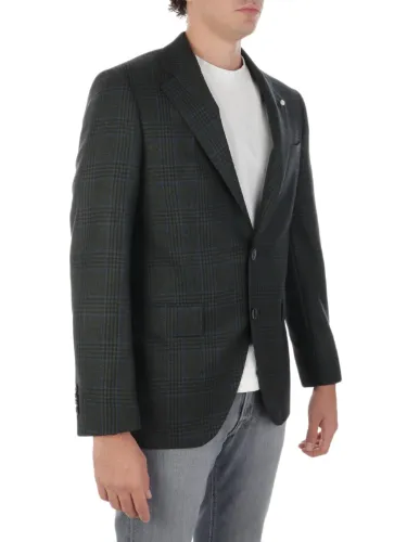 Picture of LUIGI BIANCHI MANTOVA | Men's Prince of Wales Wool Blazer