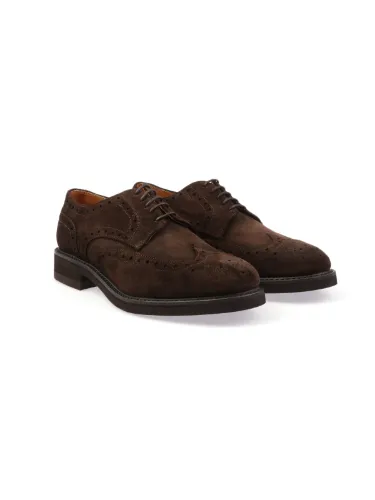 Picture of BERWICK 1707 | Men's Suede Brogue Derby Shoes