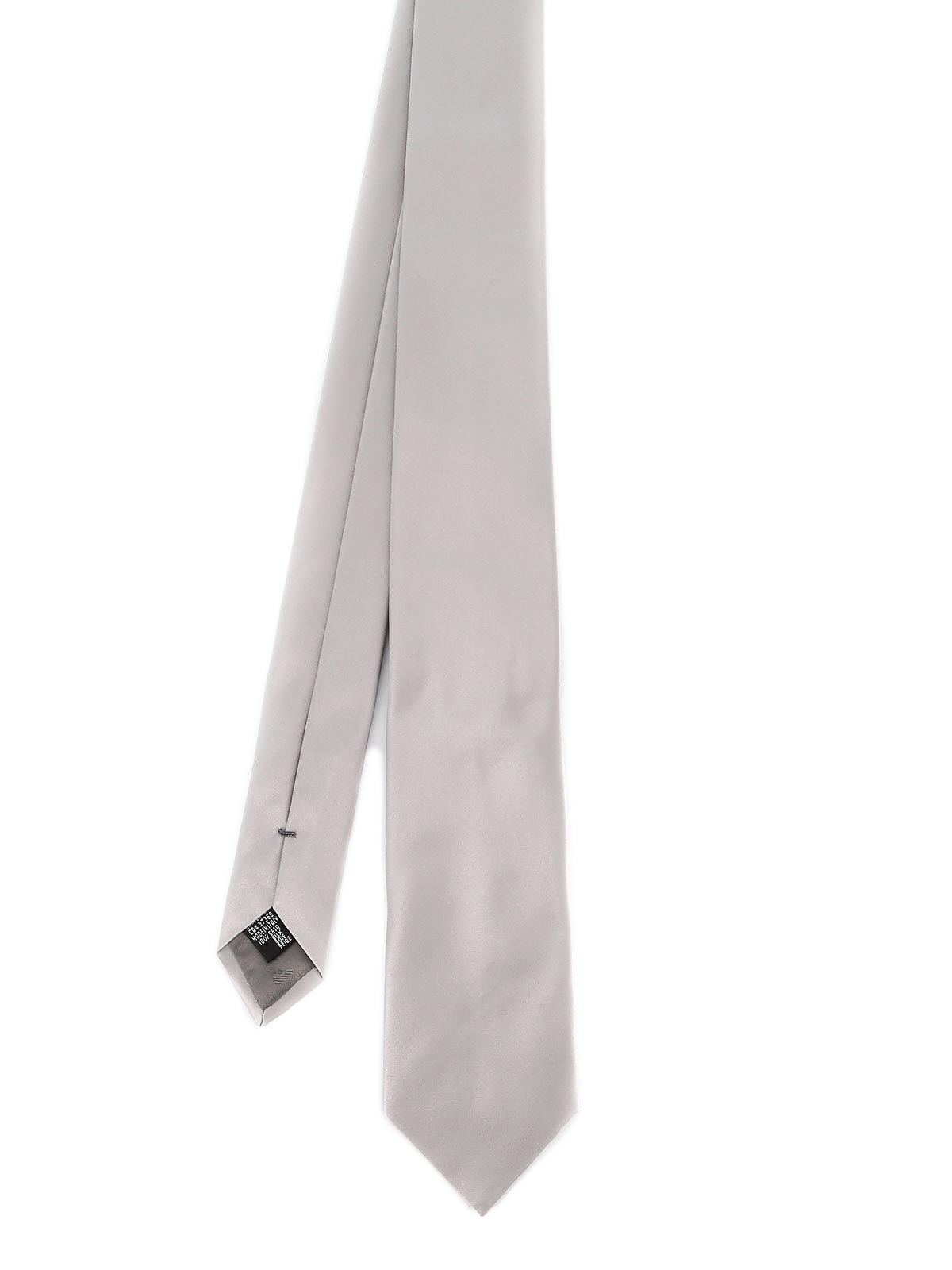 EMPORIO ARMANI Cravatta Uomo in Raso di Seta Argento | 3400758P697 | Botta  \u0026 B Abbigliamento