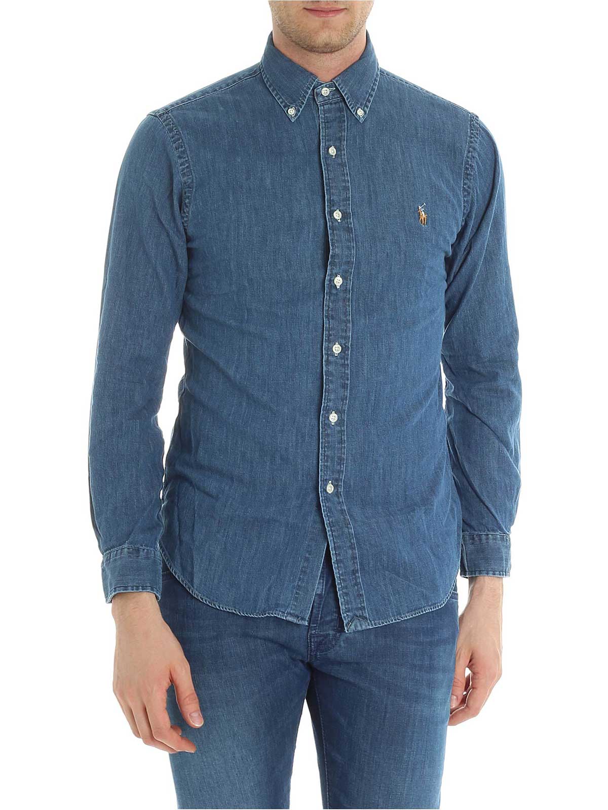 mens denim ralph lauren shirt