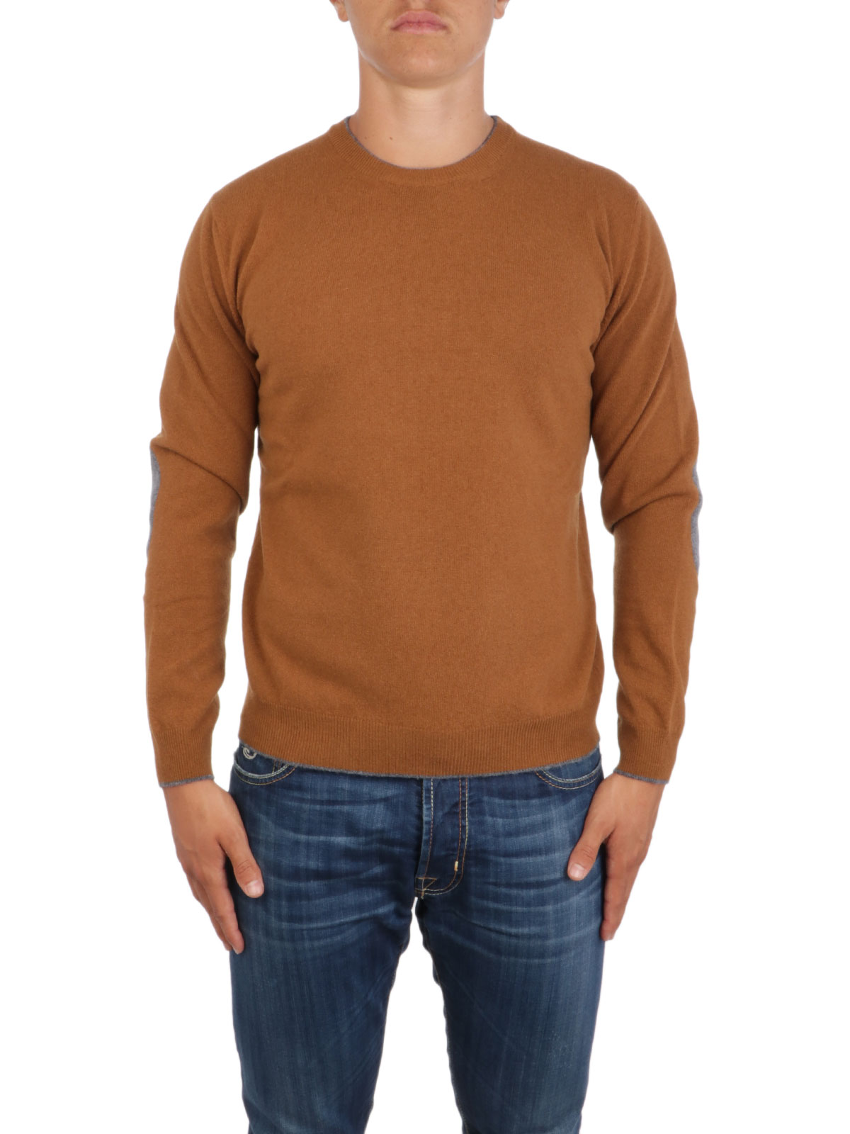 mens wool sweater with elbow patches